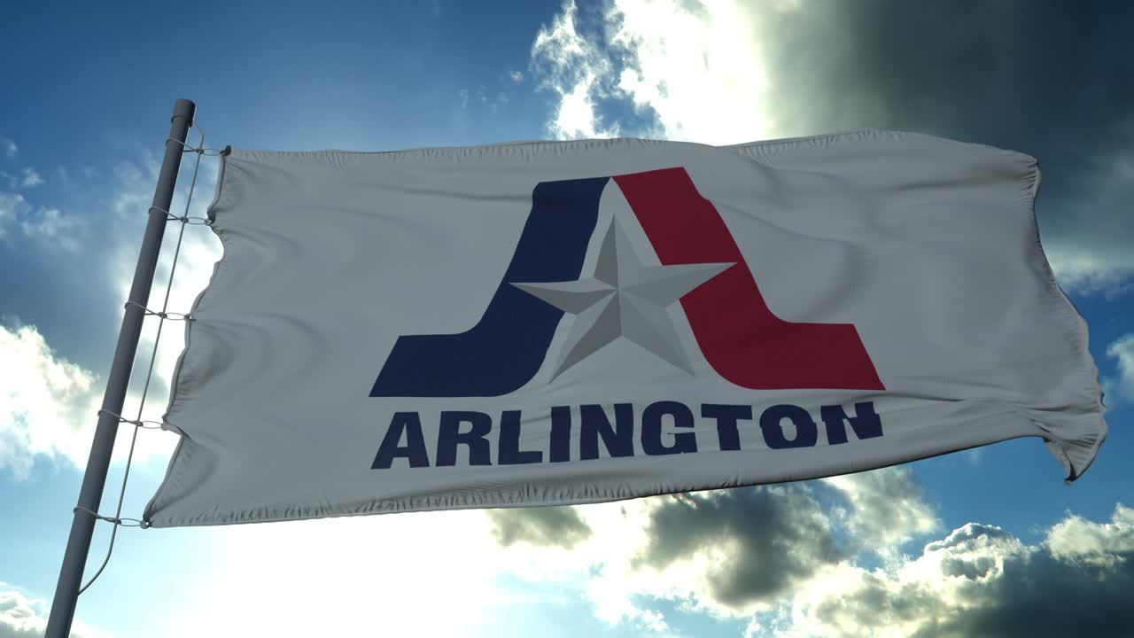 Flag of Arlington, city of Texas, United States of America