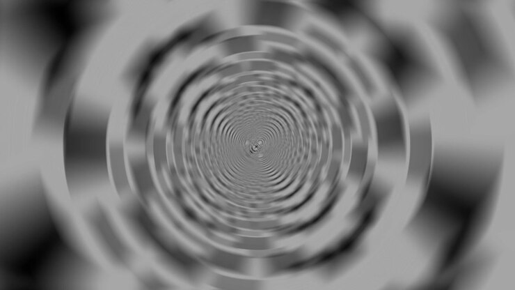 Abstract Tunnel Effect with Rotating Circular Patterns