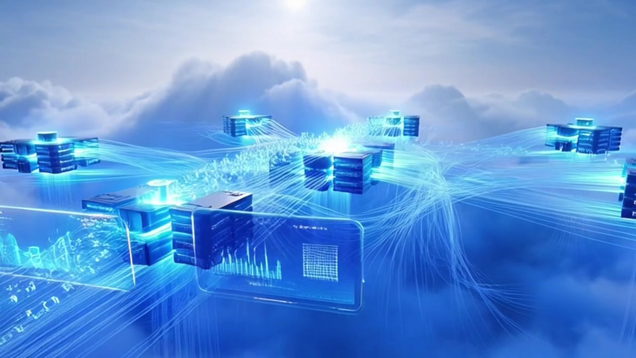 Digital Data Servers Connected in Cloud Computing Network