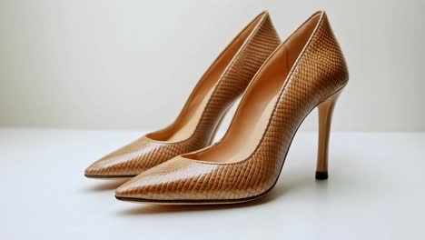elegant brown textured high heels