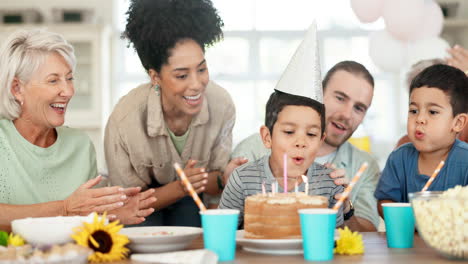 birthday party, child blowing candles