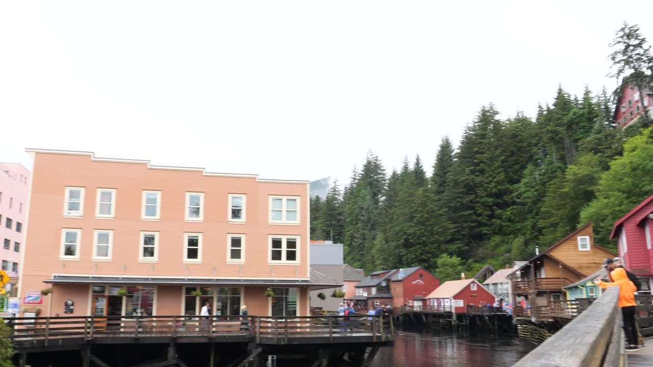 Walking down the famous Historic Creek Street in Ketchikan, Alaska