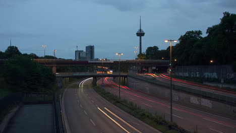 traffic flow and cologne skyline