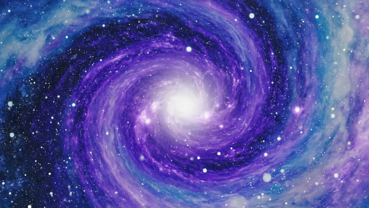 Vibrant Purple and Blue Spiral Galaxy in Deep Space