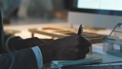 computer, research and writing with a business