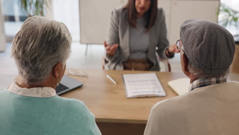 senior couple meeting with a financial advisor