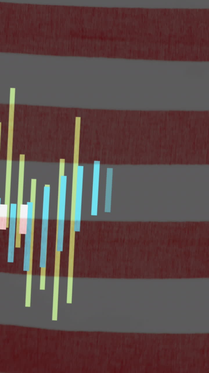 animación del procesamiento de datos sobre la bandera de américa