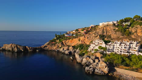 Aerial-View-of-Rocky-Playa-Marina-del-Este,-Spain