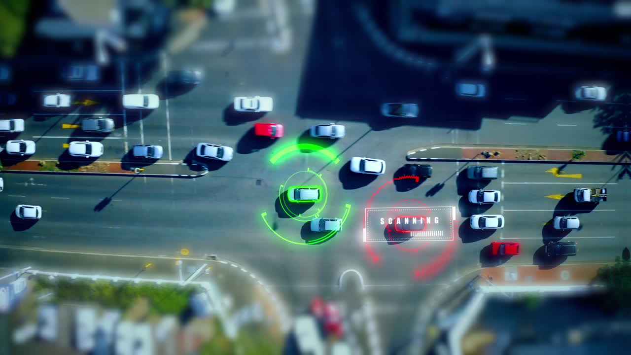 고속도로에서 자동차와 함께 hud, 감시 및 gps