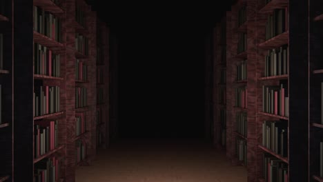 el corredor de la biblioteca por la noche