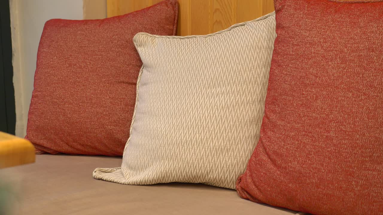 Set of Pillows on a Sofa