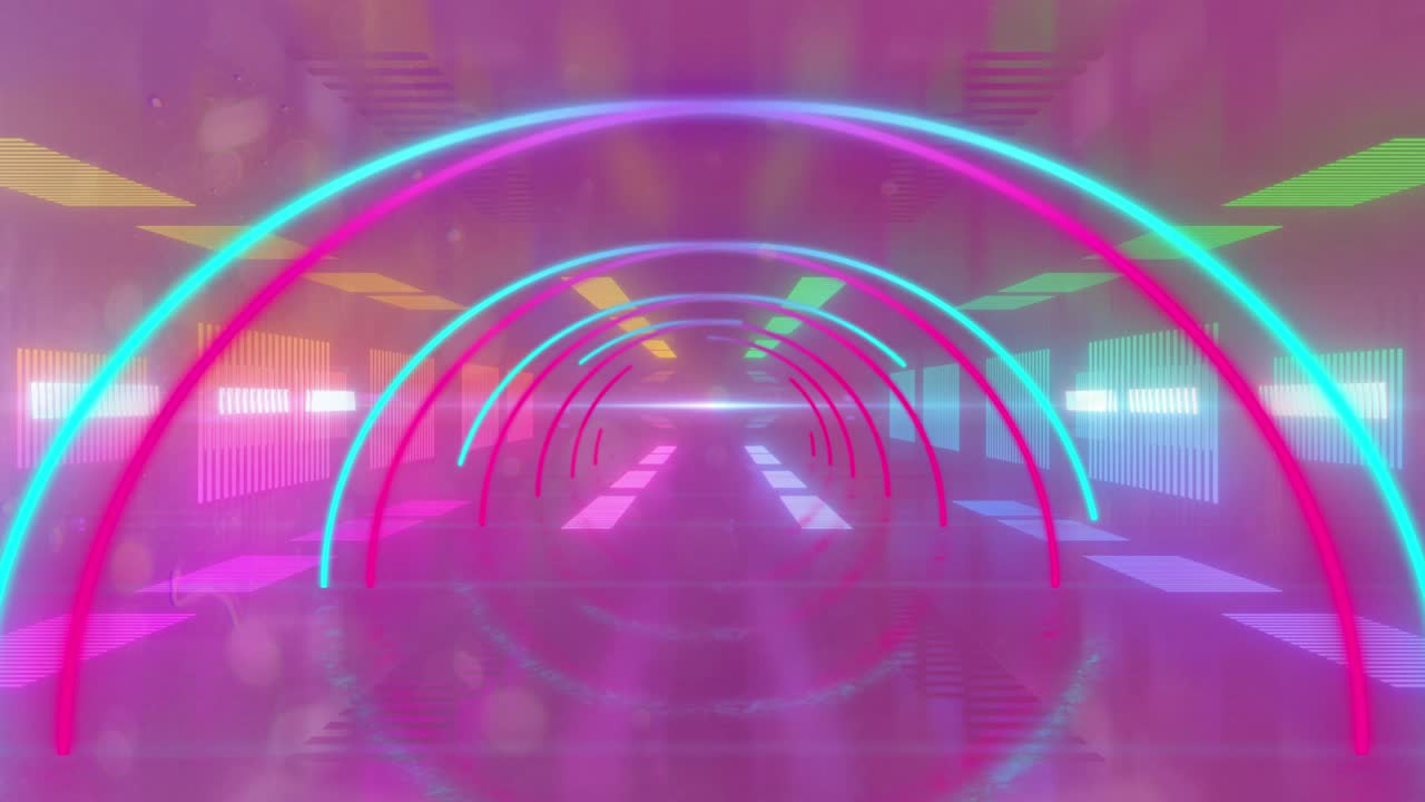 animación del fondo de túnel de neón rosa y azul