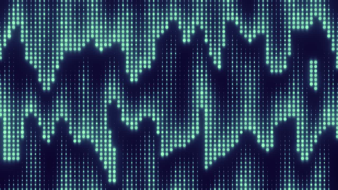 Animated Green Dot Pattern with Fluctuating Waves