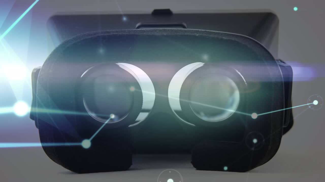 animación de la red de conexiones a través de auriculares telefónicos