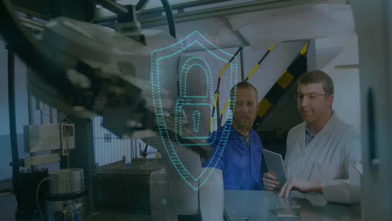 락의 애니메이션과 카우카시안 남성 엔지니어에 대한 데이터 처리