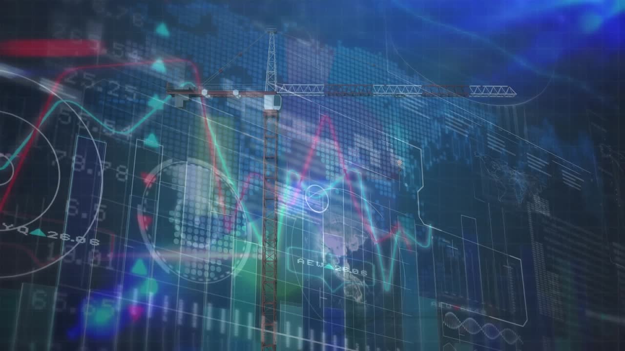 About global business, finances, connections and digital interface concept