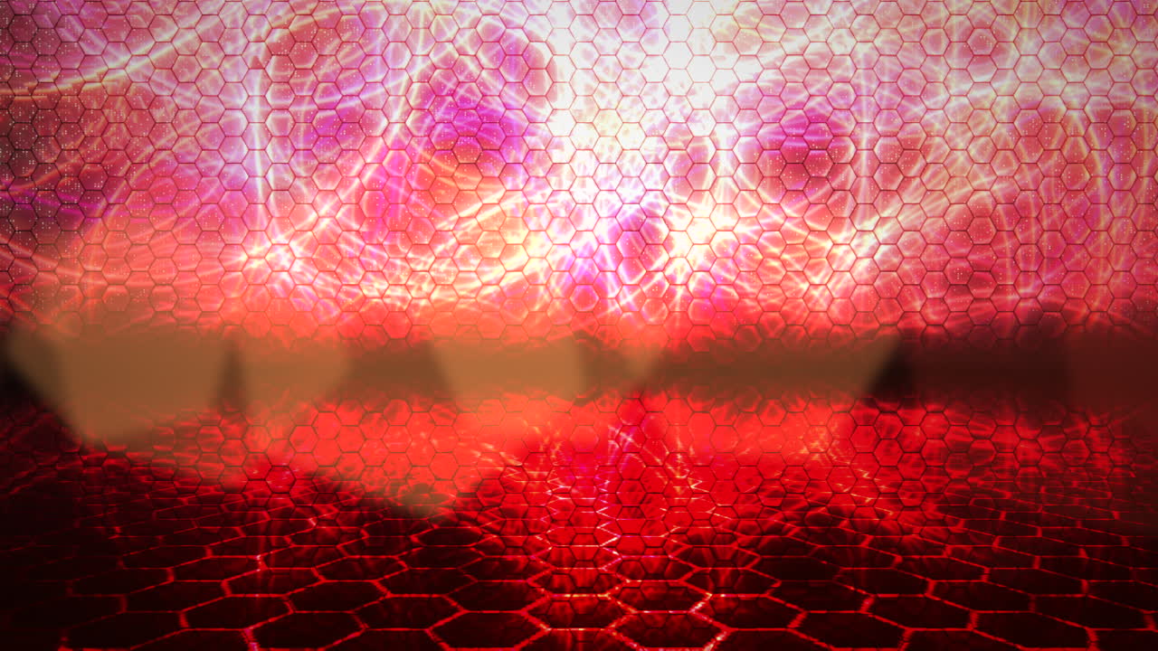 무대 위의 빨간 디스코 조명