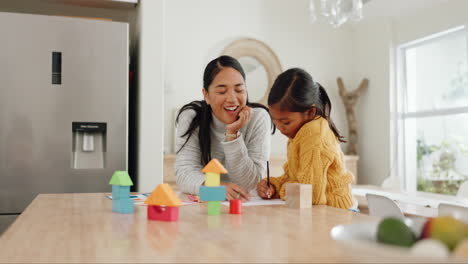 mother, daughter and building blocks