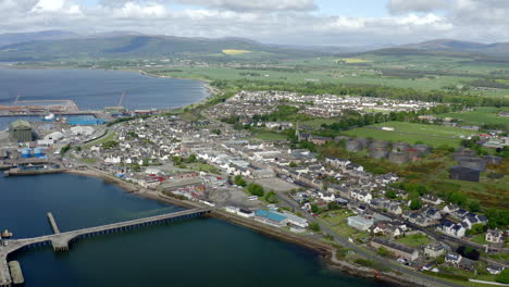 flight above invergordon - scotland. city establishing shoot