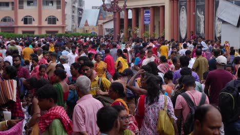 on the eve of durga puja, hindus gather at ganges for bathing and tarpan on mahalaya day.