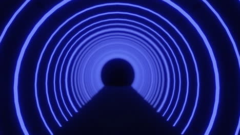 animación de un túnel de neón en movimiento que cambia de color sobre un fondo negro
