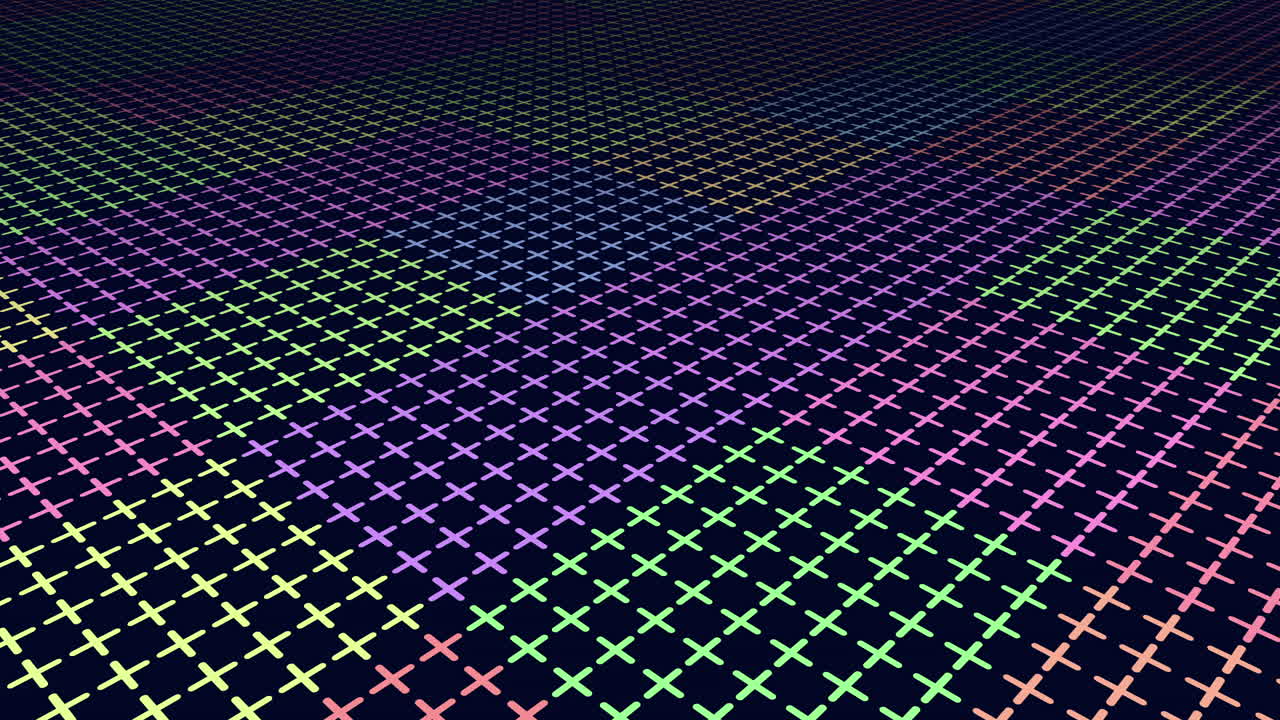 보라색, 노란색, 녹색의 기하학적 패턴 활기차고 눈에 띄는 예술