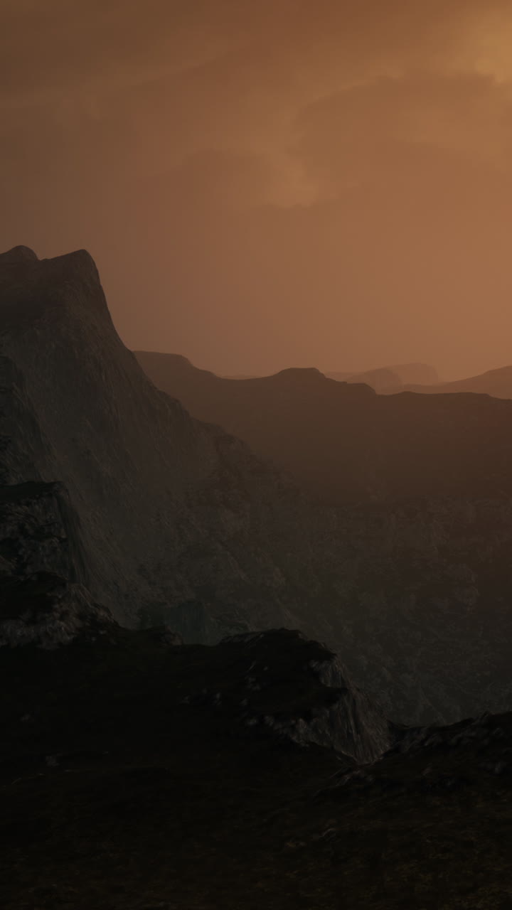 산 위에 해가 지는 것