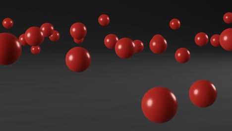 red balls on a black background. simple motion graphic seamless loop animation