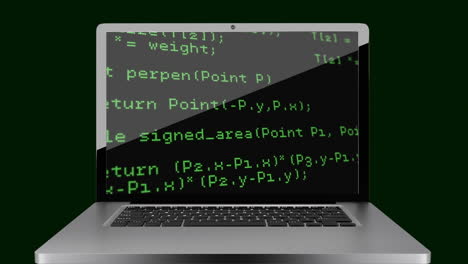 laptop screen showing code lines
