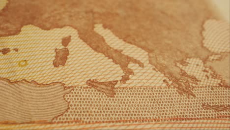 fifty euro banknotes close-up. european currency eur, eu central bank. 50 euro money macro. economy, financial and banking concept in european union.