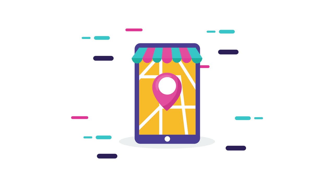 teléfono inteligente con aplicación de localización de pin