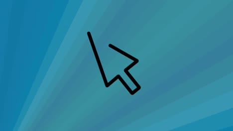 Animation of black computer cursor over blue background