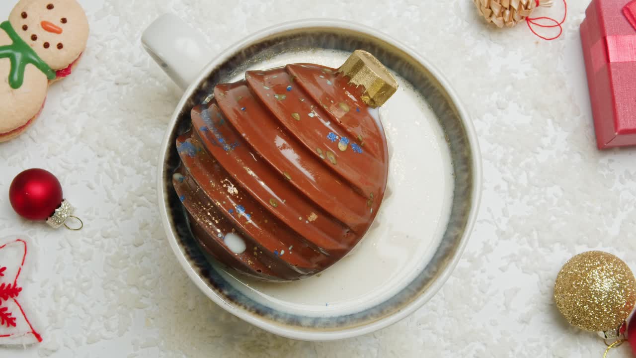 Chocolate Christmas Ornament in a Mug of Hot Cocoa