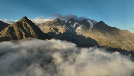 over clouds sunrise view of a mountain ecrins national park france