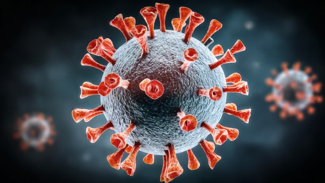 A Detailed Visualization of a Virus Structure Demonstrating Its Unique Features and Variations in Form, Highlighting Scientific Discovery and Research in Virology