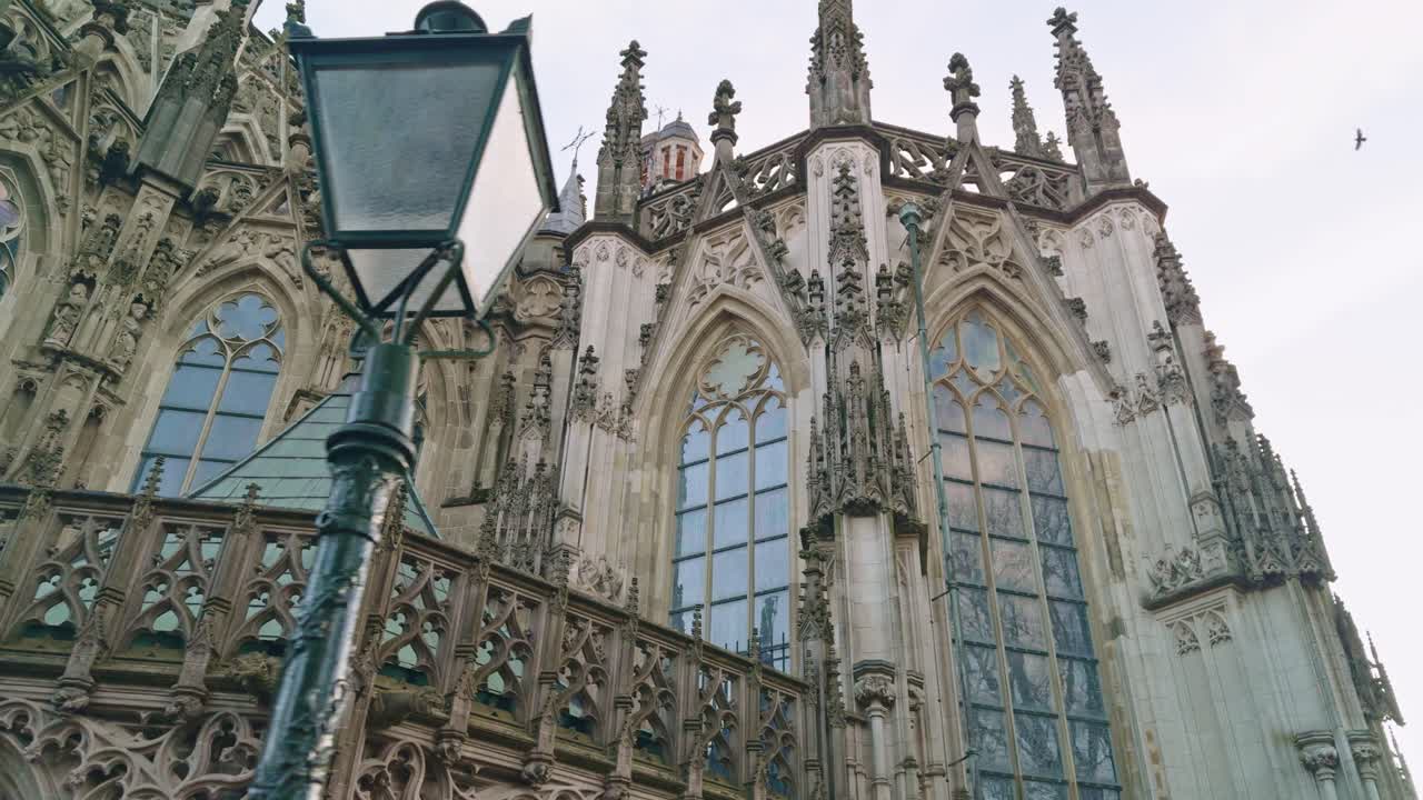 Saint John's Cathedral in 's- Hertogenbosch Den Bosch in Netherlands, magnificent low angle view of the building chapel and spires, authentic traditional Dutch European architecture style design