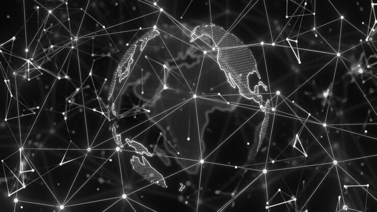 Animation of globe with network of connections