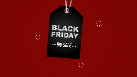 black friday deals label with tag hanging