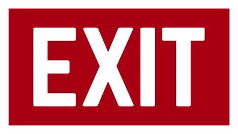 red exit icon sign flashing animation loop