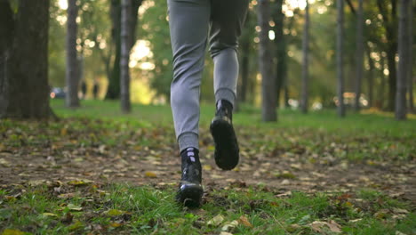 person running through a park