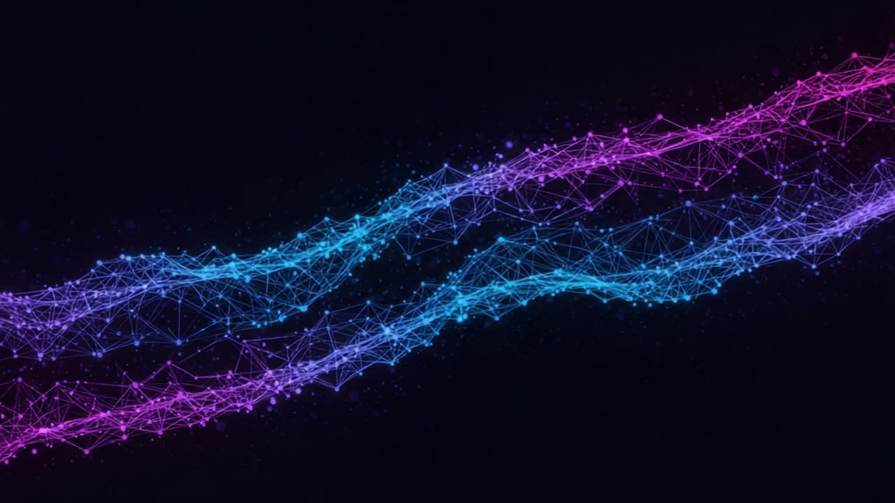 Dynamic Waves of Connectivity: A Visual Representation of Data Streams in Vibrant Colors Showcasing Interconnected Networks and Technological Integration
