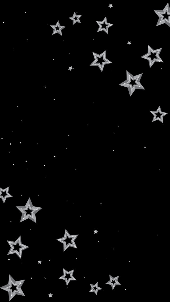 una animación de fondo de estrellas plateadas de diseño plano