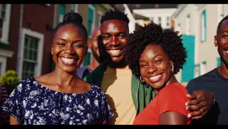 diverse group of people in a city street