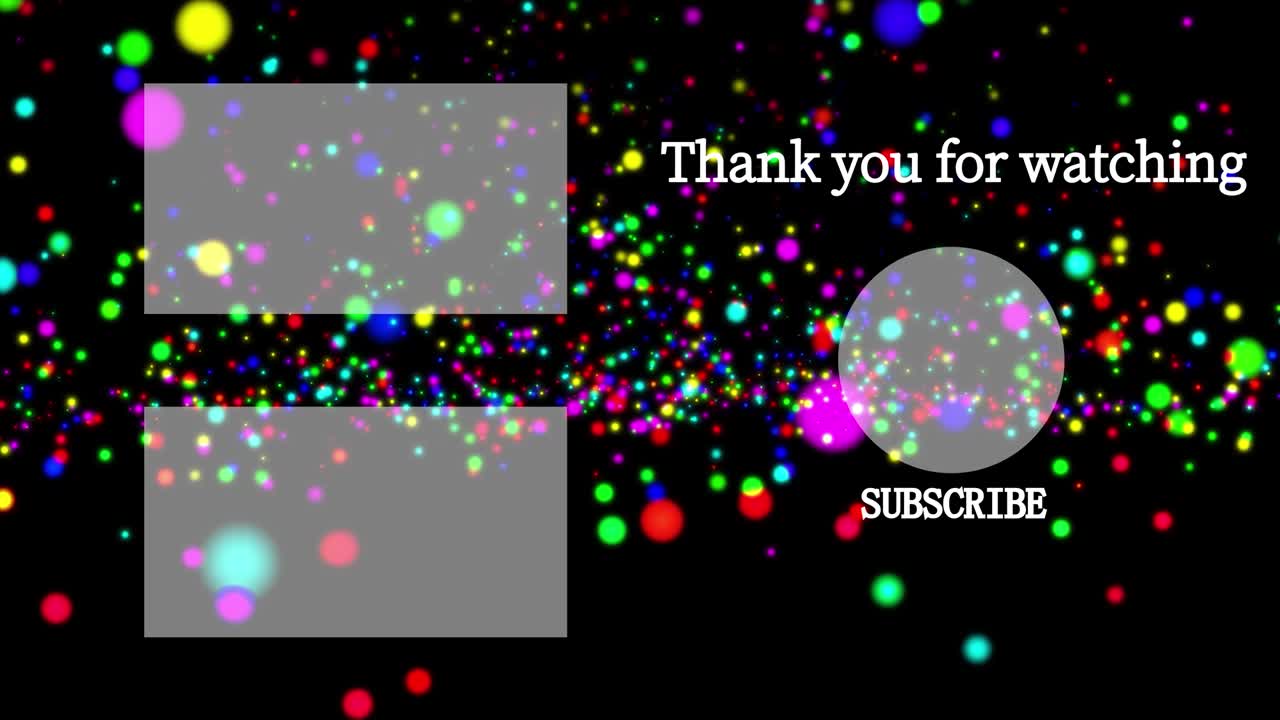 다채로운 공 구 끝 카드 끝 화면 모션 그래픽