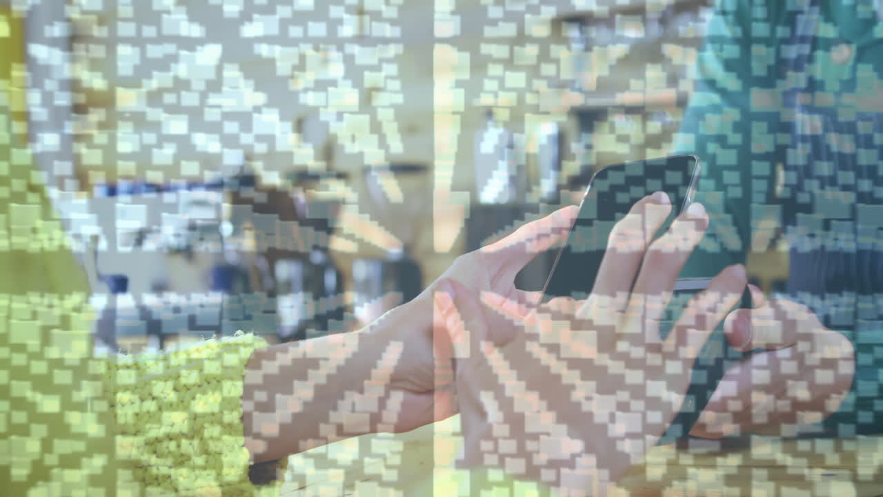 결제 터미널을 사용하는 사람들에 대한 네트워크 보안  ⁇ 락의 애니메이션