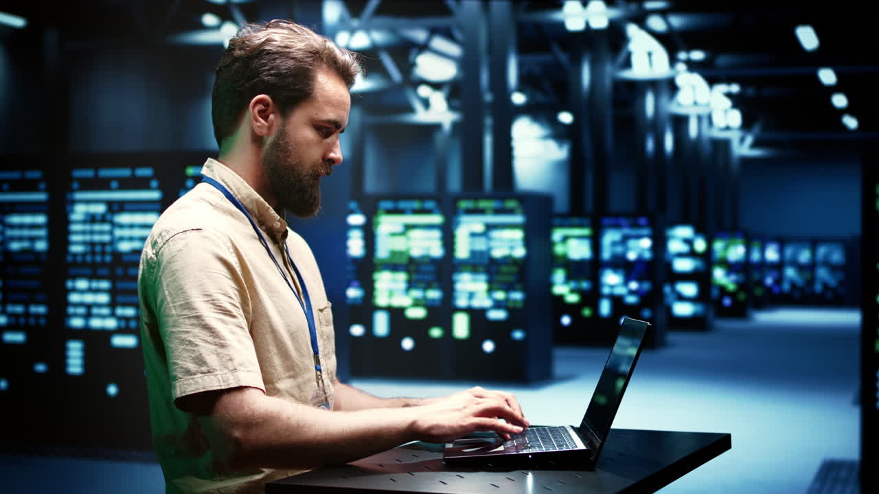 supervisor comprobando los registros de eventos del servidor