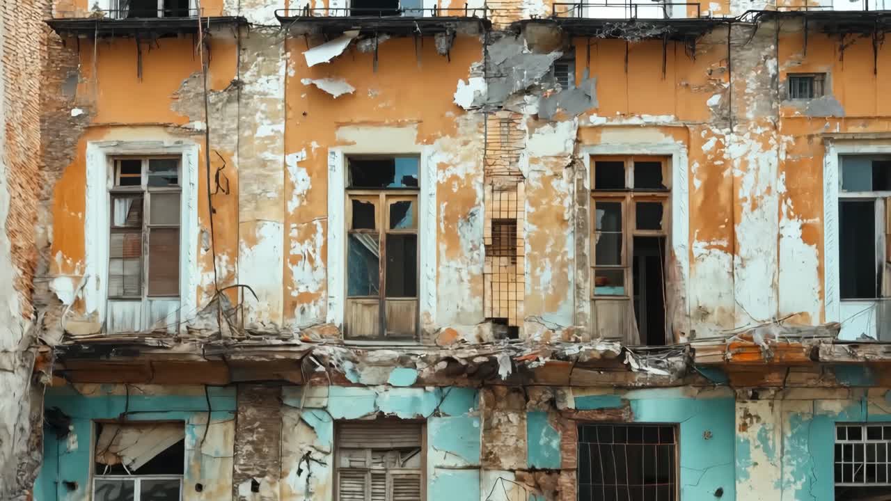 오래된 건물 앞에 차가 주차되어 있습니다.