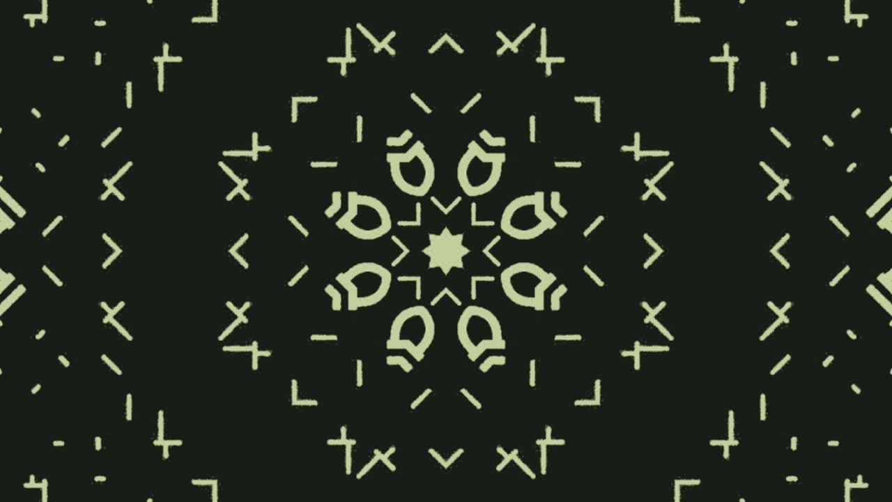 검정색 배경에서 움직이는 녹색 흰색 선 - 애니메이션