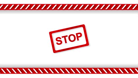 stop sign and danger tape video animation