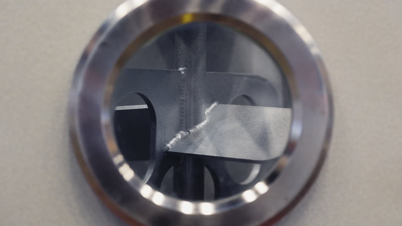 Close-up of Industrial Mixer Inspection Window